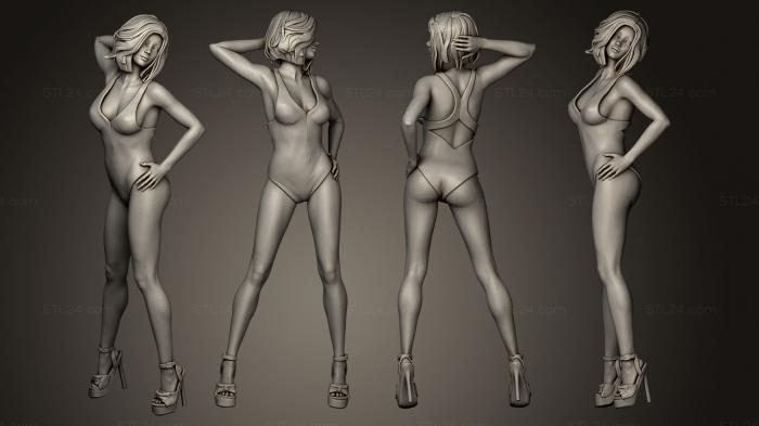 Статуэтки девушки (Танцовщица женщина 22, STKGL_0182) 3D модель для ЧПУ станка